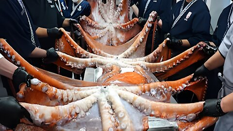 Amazing Giant Octopus! Sushi made of huge octopus and yellowtail fish. / KoreanStreetFood