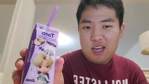 Trying Taro Flavored Milk By Binggrae