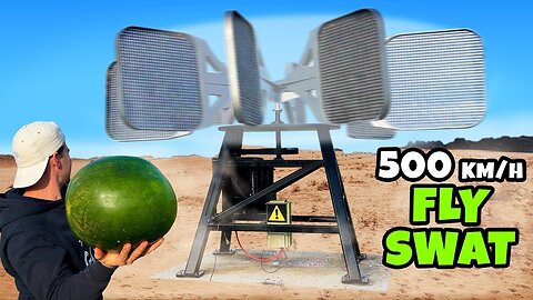 Giant FLY SWAT Machine Vs. Watermelon at 6000fps
