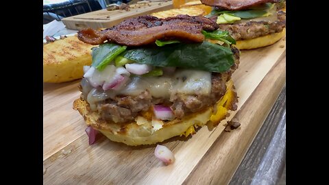 Super Bros' Jalapeño-Infused Gourmet Beef & Brisket Burger with Chipotle Aioli
