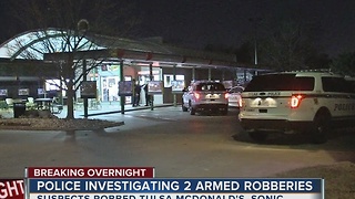 Tulsa Police investigate two overnight armed robberies