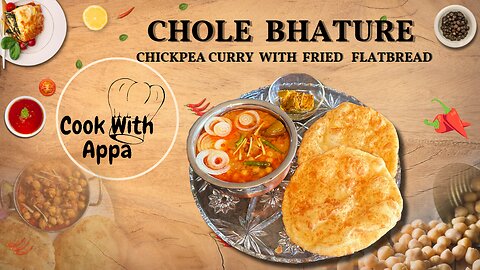 Chole Bhature / Simple Chole Bhature Recipe / Chickpea Curry with Fried Flatbreads / Chana Masala