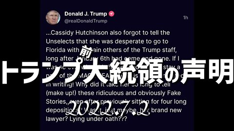 トランプ前大統領🐯の声明 7月2日～そして説明と雑感[日本語朗読]040702