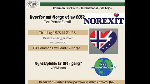 190324: NOREXIT: Hvorfor må Norge ut av EØS?