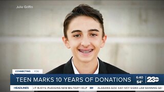 Teen marks 10 years of donating his birthday money