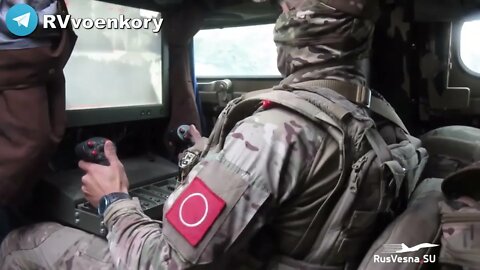 Spetsnaz Using Remote Controlled 50Cal Machine-Gun Of The "Tiger" APC To Destroy Ukrainian Militants