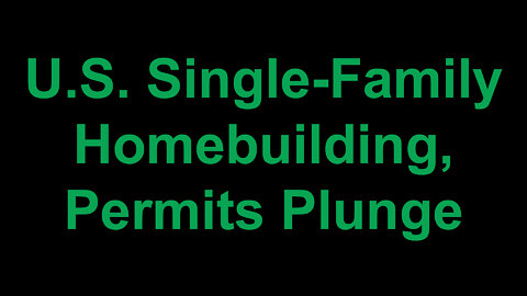 U.S. Single-Family Home Building Permits Plunge in March