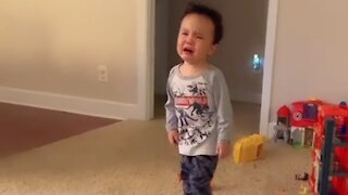 Crazy toddler exhibits wide range of emotions
