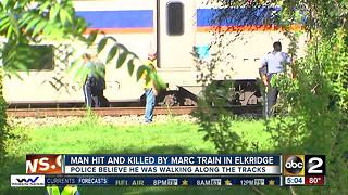 Police seeking ID of man hit by MARC train