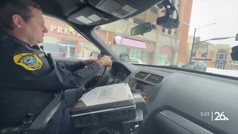 Ride along with a Green Bay police officer in snowy conditions