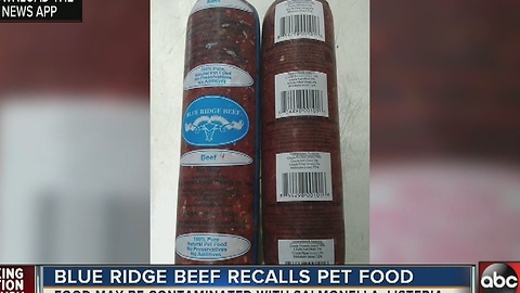 Blue Ridge Beef recalls pet food due to possible Salmonella, Listeria