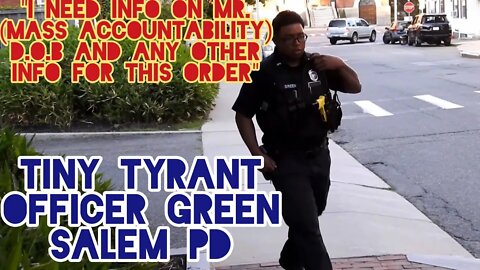 Tiny Tyrant Officer Green At It Again. Trespass Order Fail. Deprivation Of Rights US Code 18 Sec 242