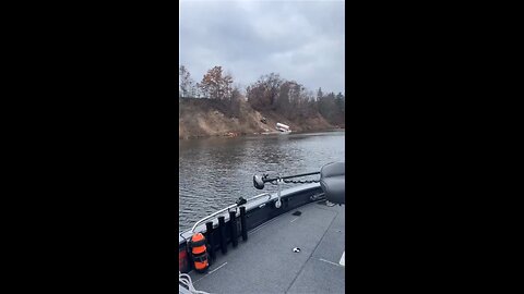Stolen Uhaul dumped on the river bank in Ravenna Michigan