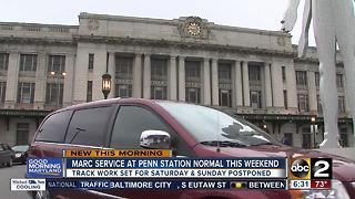 Track work at Baltimore's Penn Station cancelled