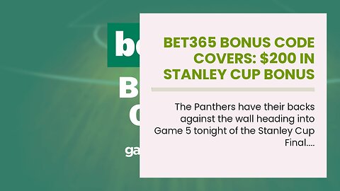 bet365 Bonus Code COVERS: $200 in Stanley Cup Bonus Bets Instantly, Game 5