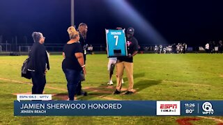 Jensen Beach retires Jamien Sherwood jersey