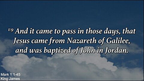 Sunday Morning, January 28th - The Baptism Of Jesus