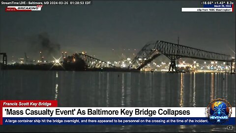 Baltimore Key Bridge Collapses, Hit by Cargo Ship (Mass Casualty Event)