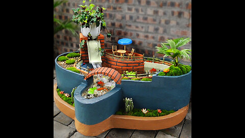 Amazing ideas from cement only - Build a beautiful outdoor mini aquarium park