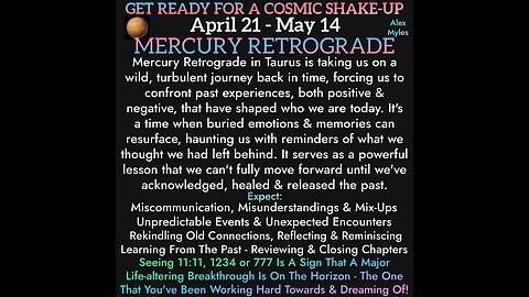 Mercury Retrograde in Taurus April 21st - May 14th: Turbulent Journey back in Time!