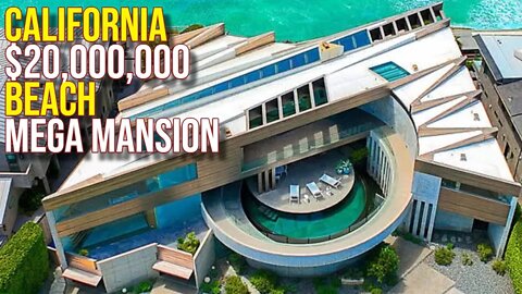 Touring $20,000,000 Beach front California Mega Mansion
