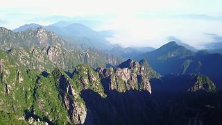 Incredible drone footage captures Huangshen Mountains in China