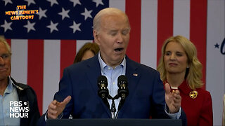 Biden Clown Show in Philadelphia: "Are you ready to choose freedom over democracy?" Fake audience: "Yeah!"