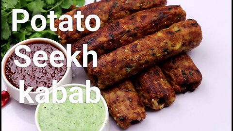 Seekh kabab Recipe,Potato Seekh kabab,Easy Potato Snacks Recipe By Recipes Of The World
