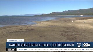 Water levels in California continue to fall due to drought