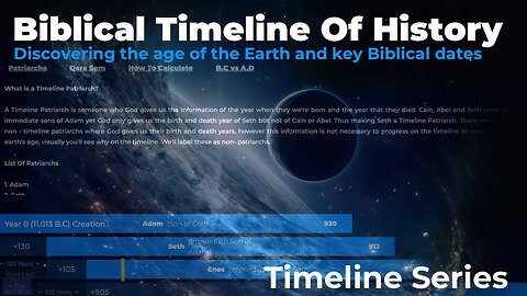 Biblical Timeline of History Series: Episode 1: Introduction/Tour/Timeline Walkthrough