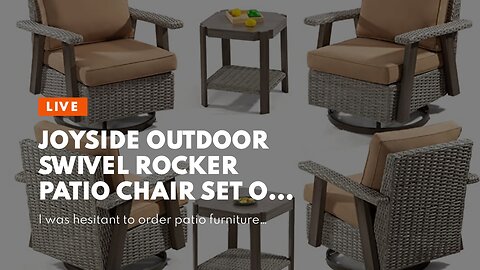 Joyside Outdoor Swivel Rocker Patio Chair Set of 4 and 2 Matching Side Tables - 6 Piece Wicker...