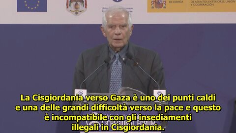 Josep Borrell, conferenza stampa 25/11/2023 all'UfM, da Barcellona