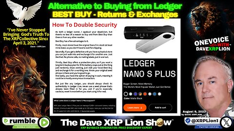 NEW DAVE XRP LION - BEST BUY BACKUP PLAN - NANO'S SWITCHED-AUG '23; (MUST WATCH) TRUMP NEWS