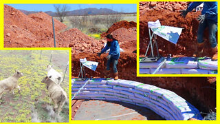 INTENSE WINDS Threaten Our Earthbag Cistern Build | Cow Wrangling With Our Drone