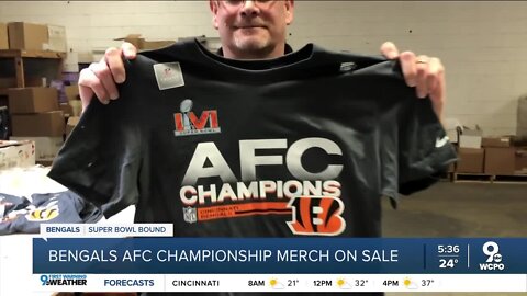 Southwest Ohio t-shirt company up all night printing Bengals AFC Championship shirts