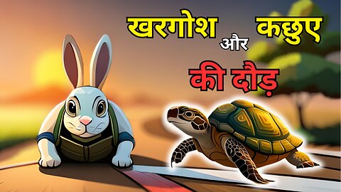 खरगोश और कछुए की रेस | Hindi Kahaniya | Rabbit and Tortoise | cartoon video | moral story