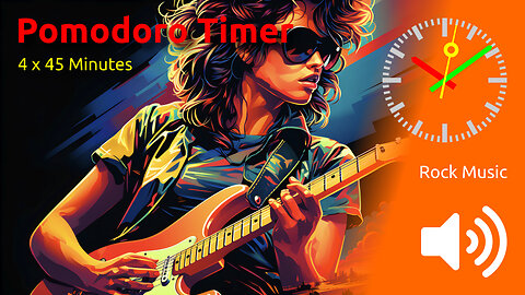 Pomodoro Timer 4 x 45min ~ Rock Music