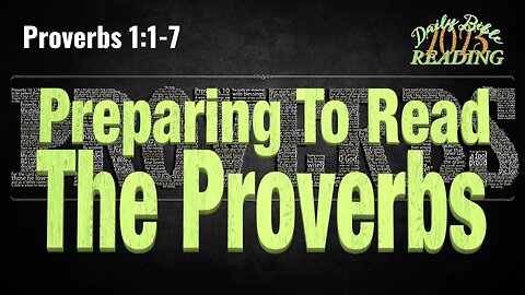 DBR2023 - Preparing to Read Proverbs