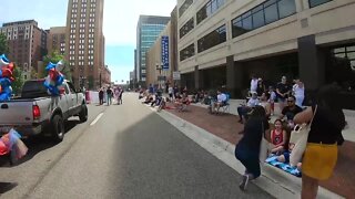 Lansing fourth of July parade turns around amid abortion rights protest
