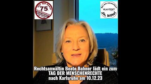 Rechtsanwältin Beate Bahner für Grundrechte ruft zum Gang nach Karlsruhe auf!