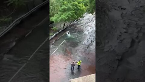 Car Under Water in Sinkhole! #MegaFails #Shorts