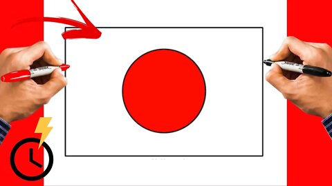 Como Desenhar a Bandeira do JAPÃO 🇯🇵 SIMPLES, RÁPIDO E FÁCIL ✍🏾⚡️