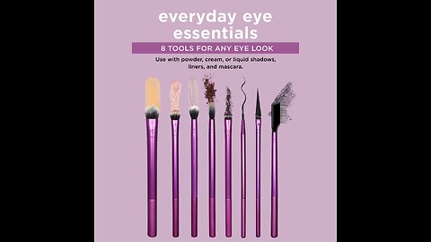 Real Techniques Everyday Eye Essentials Makeup Brush Kit, Eye Makeup Brushes for Eye Liner, Eye...