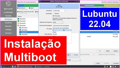 Lubuntu 22.04 LTS Linux Instalação Multiboot com Windows e Outras Distros em Computador sem EFI