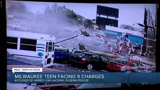 Teen charged for stealing Lyft driver's vehicle, crashing through car lot: Complaint