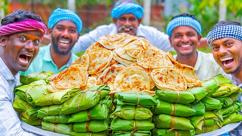 KIZHI PAROTTA | Banana Leaf Parotta Recipe Cooking In Village | Soft Layered Mutton Kizhi Parotta