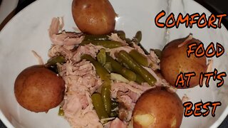 What's Cooking with the Bear? Ham Green beans and potato's