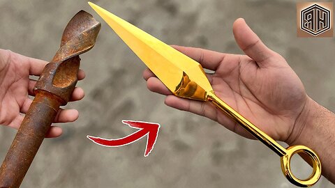 News | Gaming | Forging a Rusted Drill Bit into a 24K GOLD Plated KUNAI |
