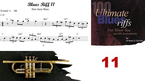 🎺🎺 100 Ultimate Blues Riffs (Bb) by Andrew D.Gordon 011 - Sax, Trumpet, and Play-along (Funky Blues)