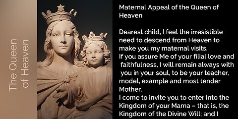 Maternal Appeal of the Queen of Heaven with text